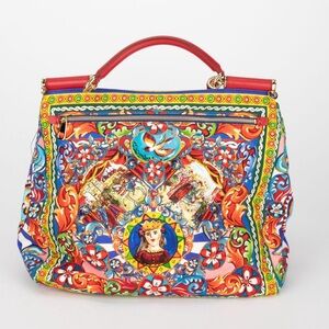 Dolce & Gabbana Multicolor Satchel with Red Accents
